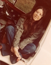 Mary in Cal's 60's Van