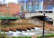 Greenville SC - Falls Park dam Background Construction
