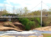 Greenville SC - Falls Park Liberty Bridge Water View