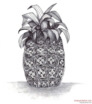 Zentangle Inspired Art - Pineapple