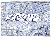 Zentangle Inspired Art - Love in Blue