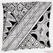 Zentangle - Crescent Moon and Shattuck Tile