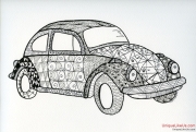 Zentangle Inspired Art - VW Beetle