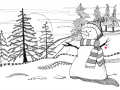 Zentangle Inspired Art - Snowman with Heart