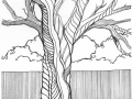 Zentangle Inspired Art - Tree with Fence