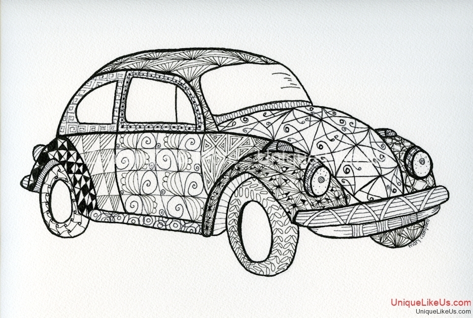 zentangle vw beetle